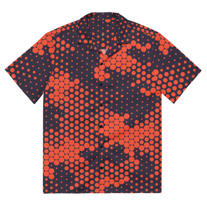 Camo Button Up Shirt | Orange & Blue Digital Camouflage