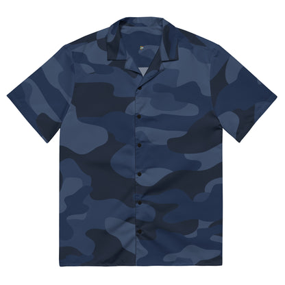 Camo Button Up Shirt | Deep Blue Camouflage