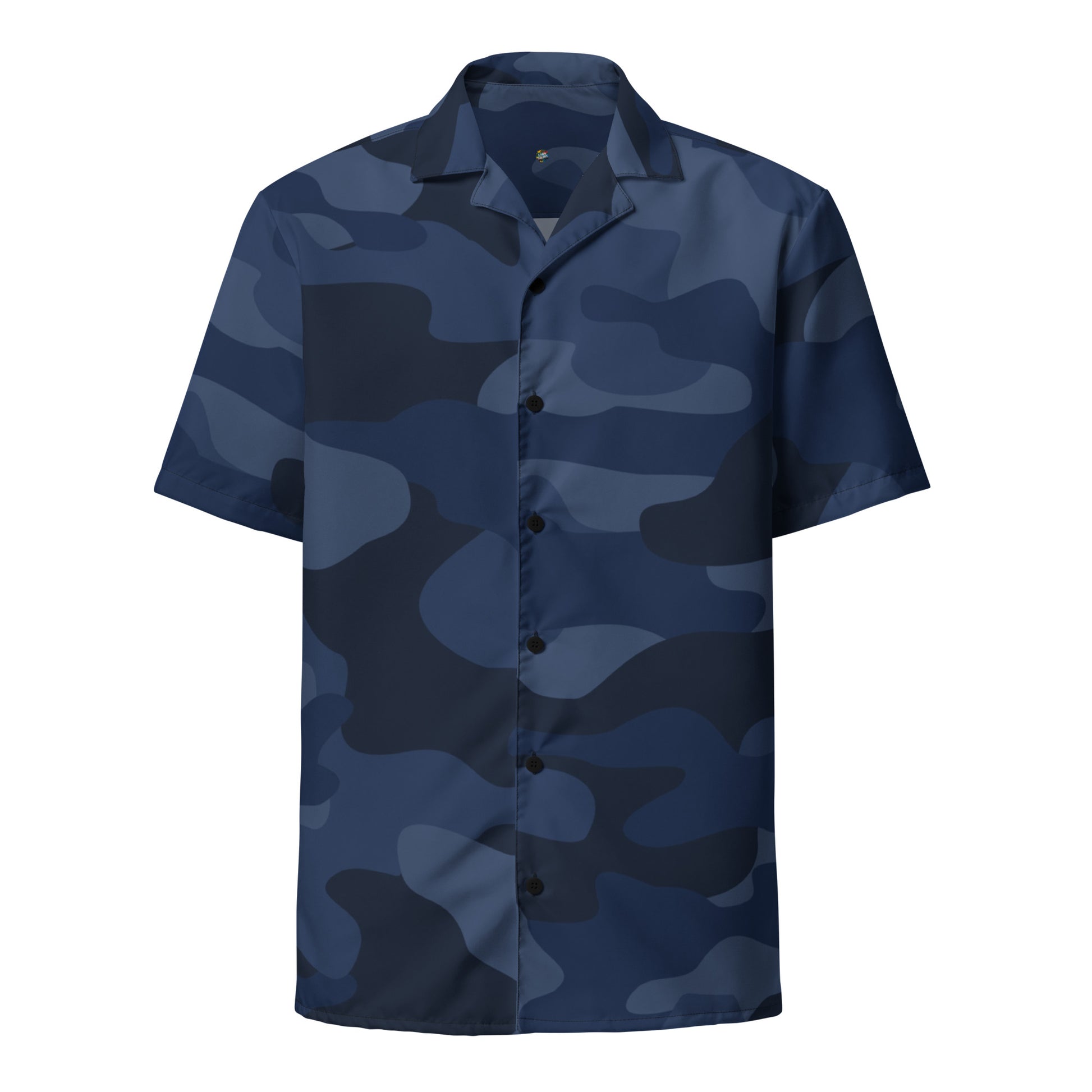 Camo Button Up Shirt | Deep Blue Camouflage