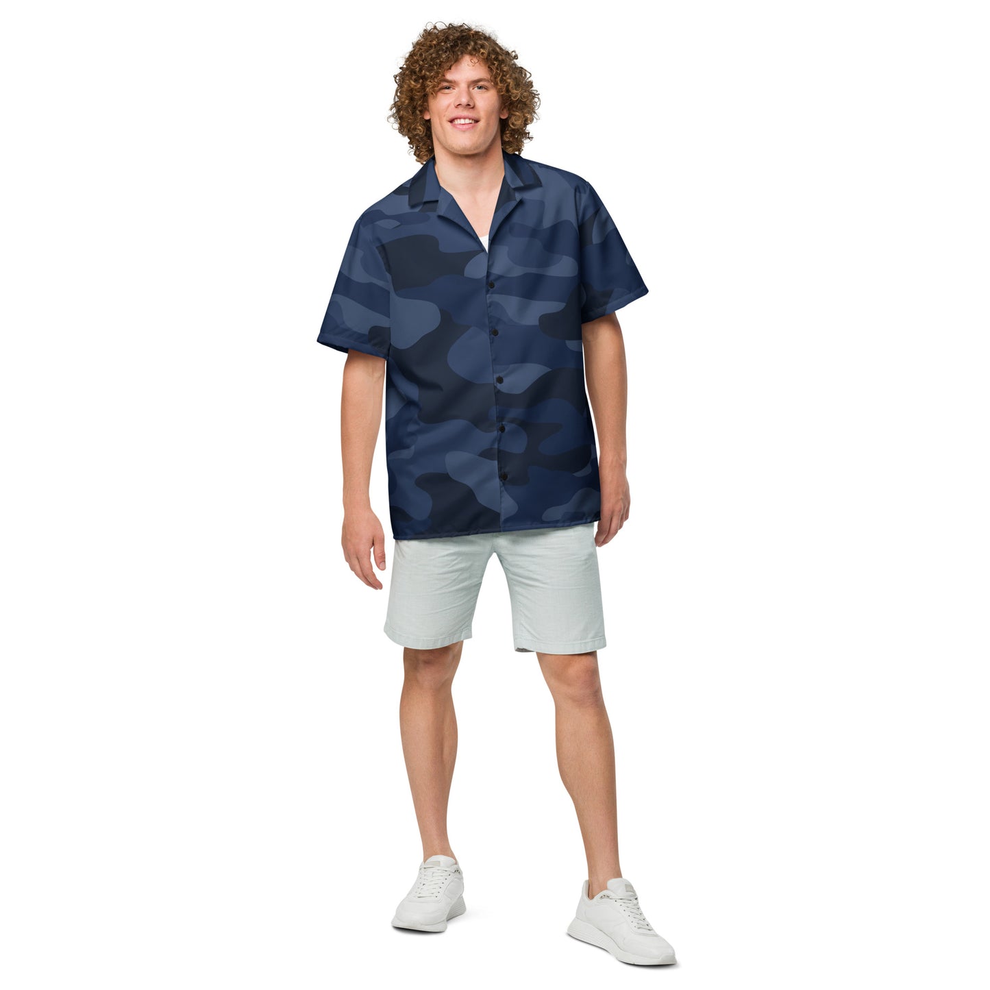 Camo Button Up Shirt | Deep Blue Camouflage