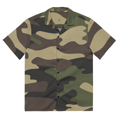 Camo Button Up Shirt | Classic Green Camouflage