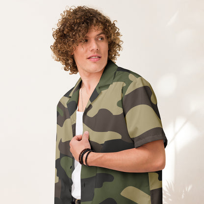 Camo Button Up Shirt | Classic Green Camouflage