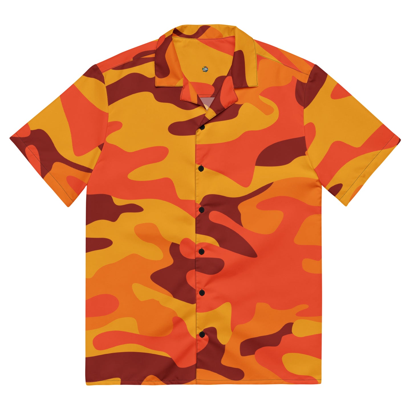 Camo Button Up Shirt | Orange & Red Camouflage