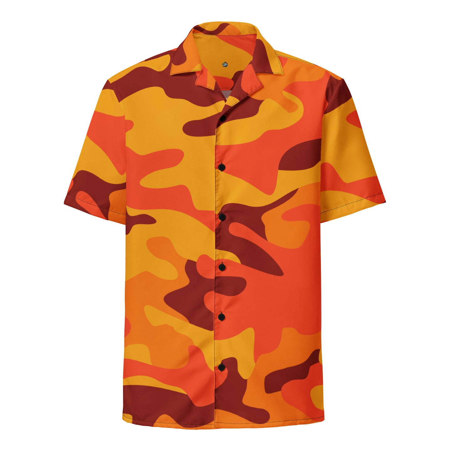 Camo Button Up Shirt | Orange & Red Camouflage