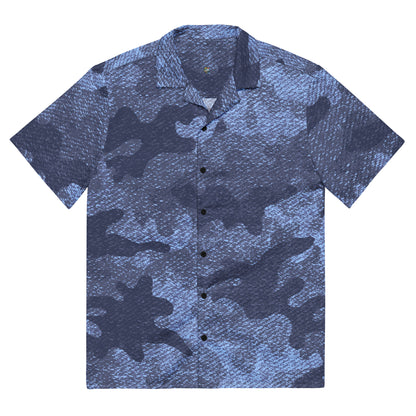 Camo Button Up Shirt | Denim Blue Camouflage