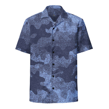 Camo Button Up Shirt | Denim Blue Camouflage