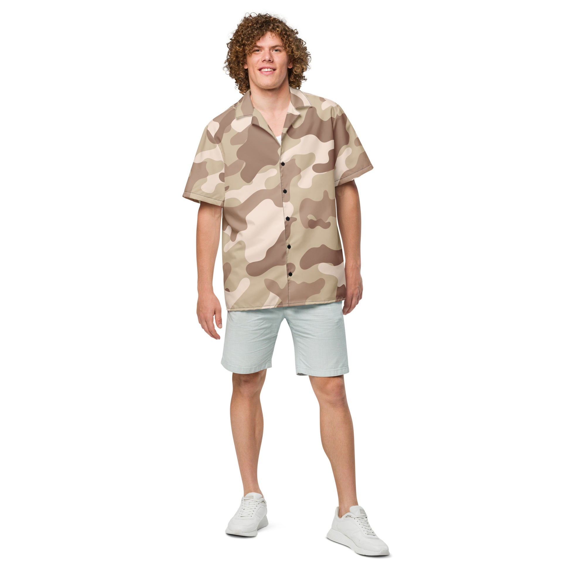 Camo Button Up Shirt | Desert Brown Camouflage