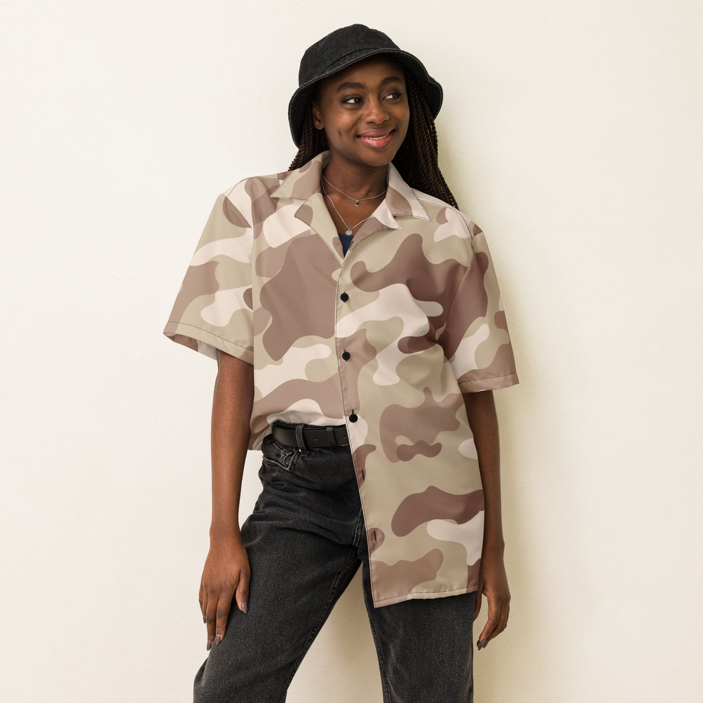 Camo Button Up Shirt | Desert Brown Camouflage