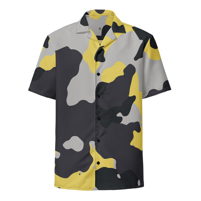 Camo Button Up Shirt | Yellow, Black & Silver Camouflage