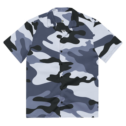 Camo Button Up Shirt | Light Blue Camouflage