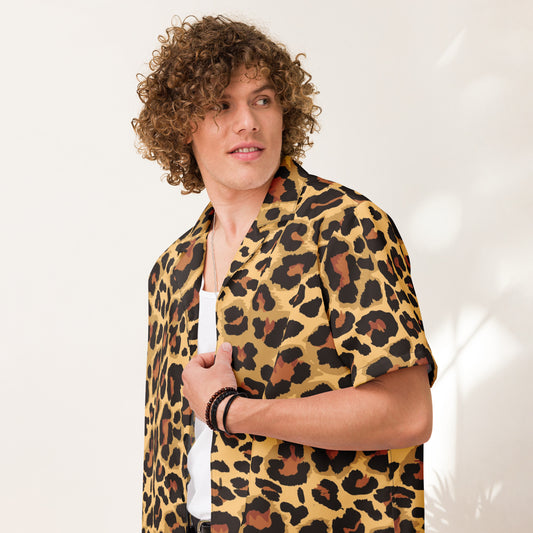 Leopard Button Up Shirt | OVERSIZED FIT | Brown & Black