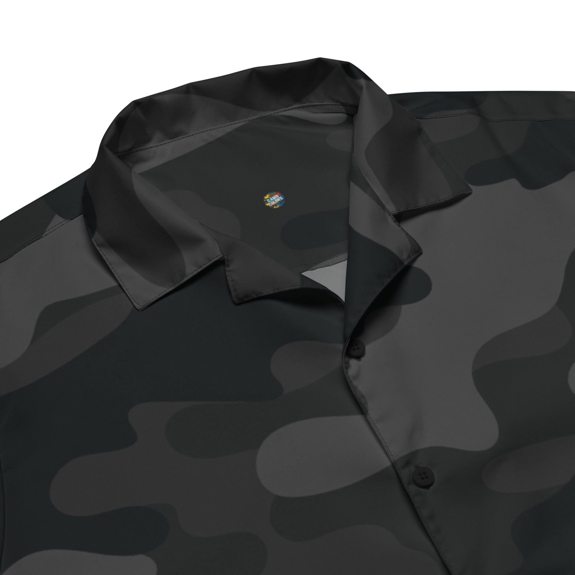 Camo Button Up Shirt | Black Camouflage