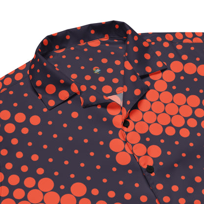 Camo Button Up Shirt | Orange & Blue Digital Camouflage