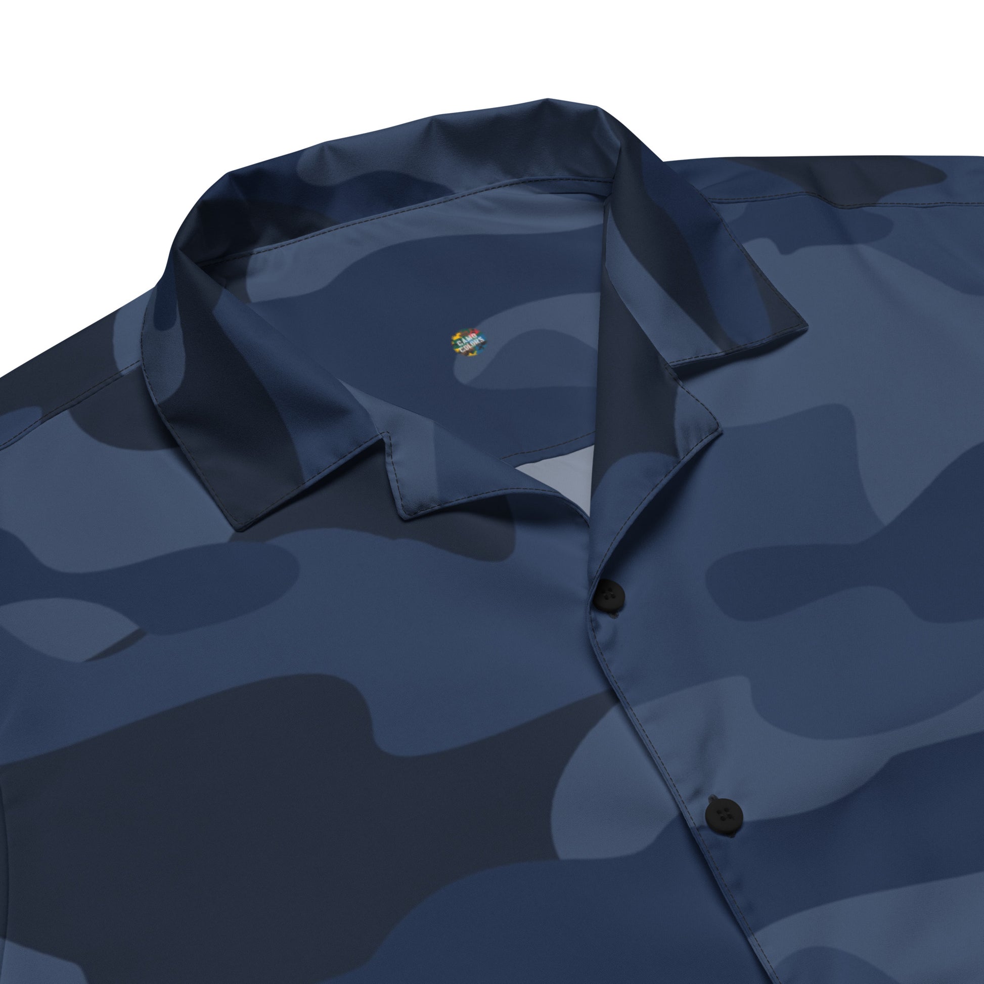 Camo Button Up Shirt | Deep Blue Camouflage