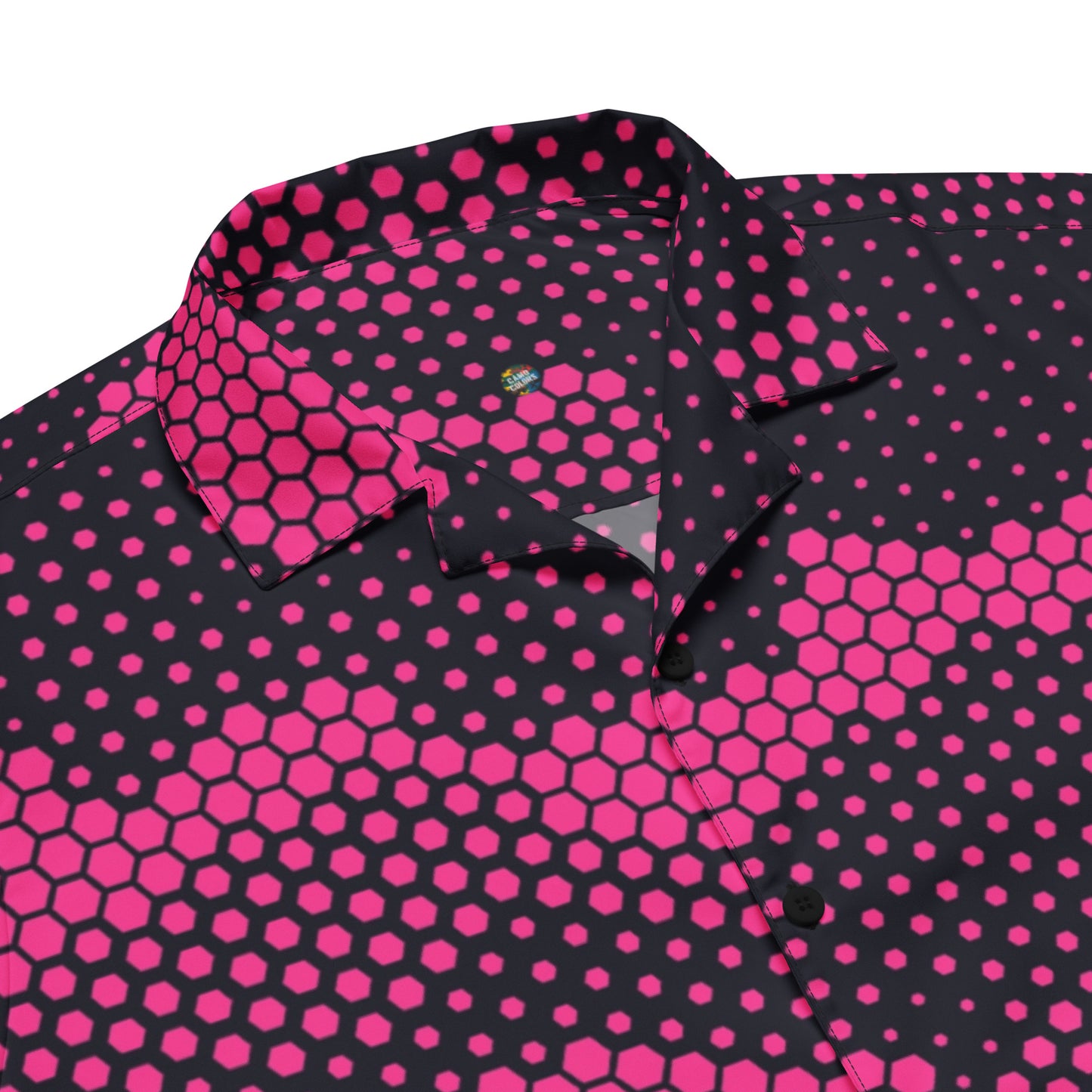 Camo Button Up Shirt | Pink Digital Dotted Camouflage