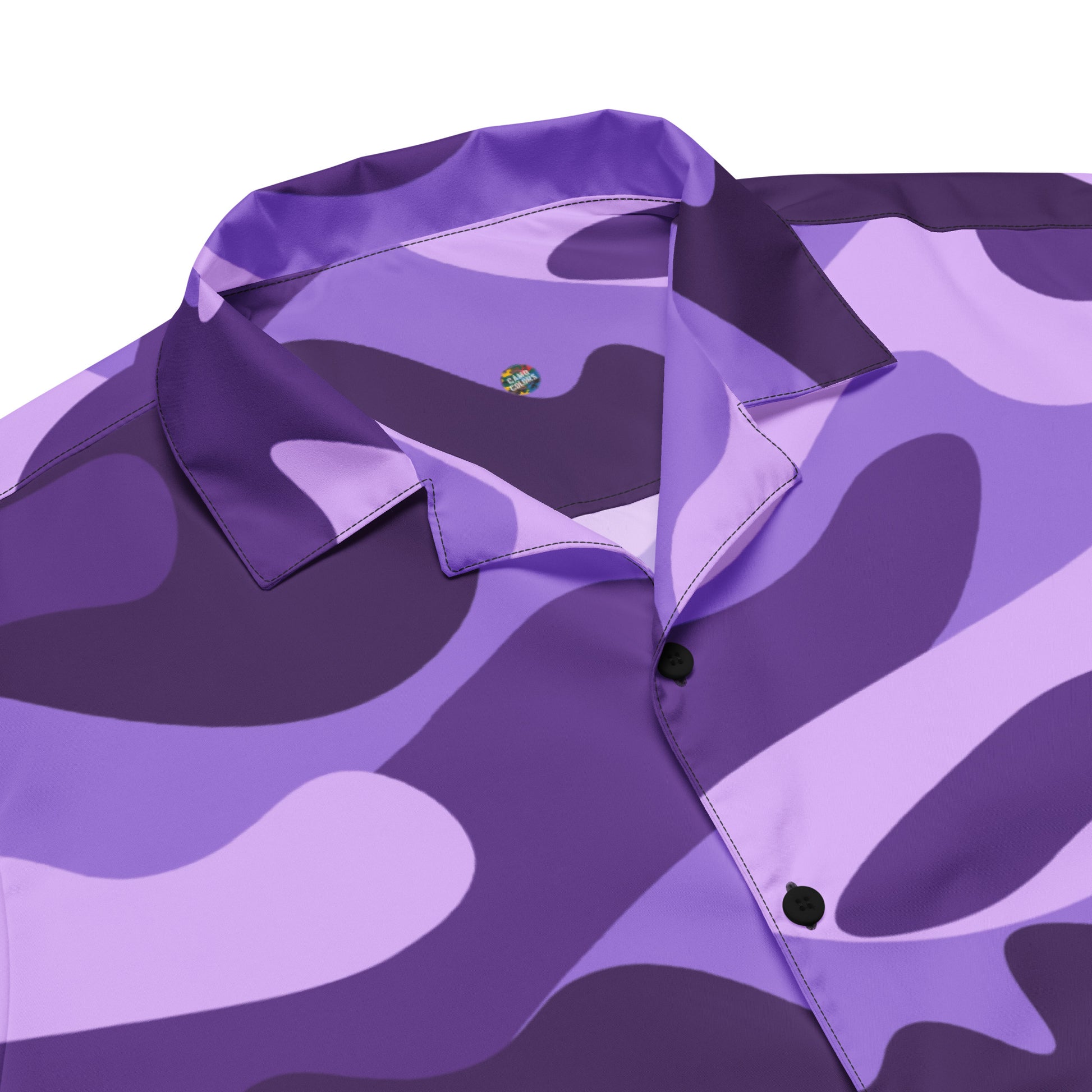 Camo Button Up Shirt | Purple, Blue & Mauve Camouflage