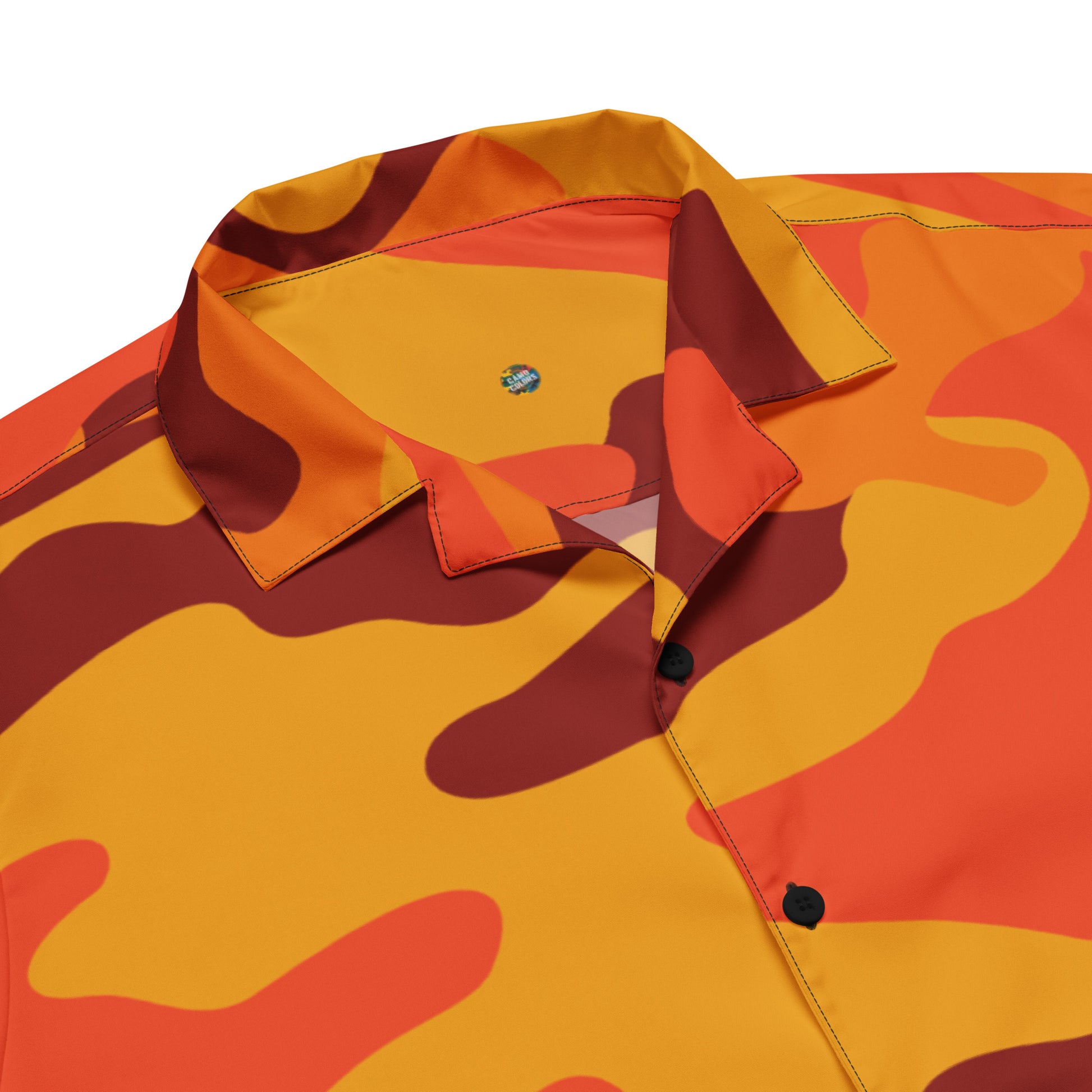 Camo Button Up Shirt | Orange & Red Camouflage