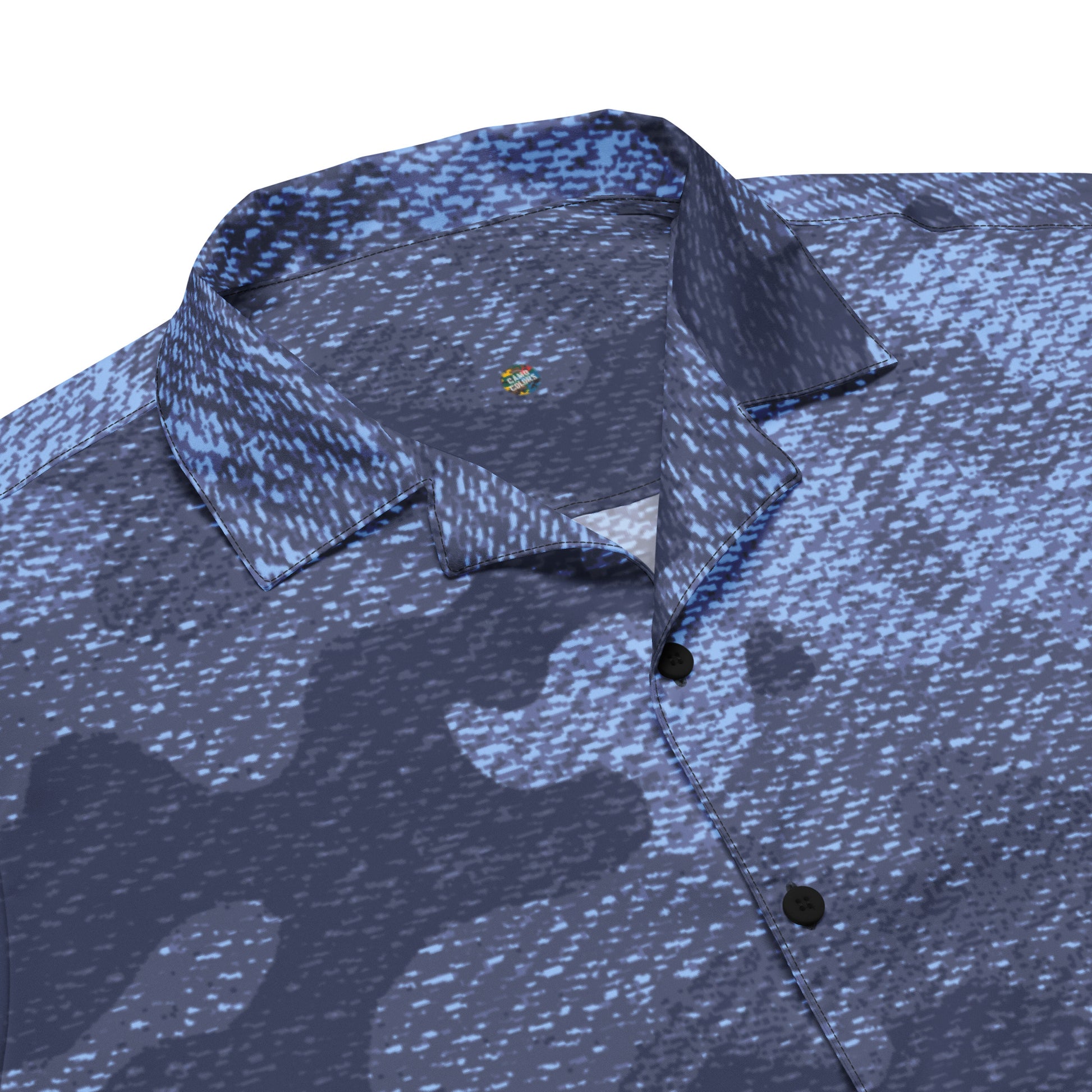 Camo Button Up Shirt | Denim Blue Camouflage