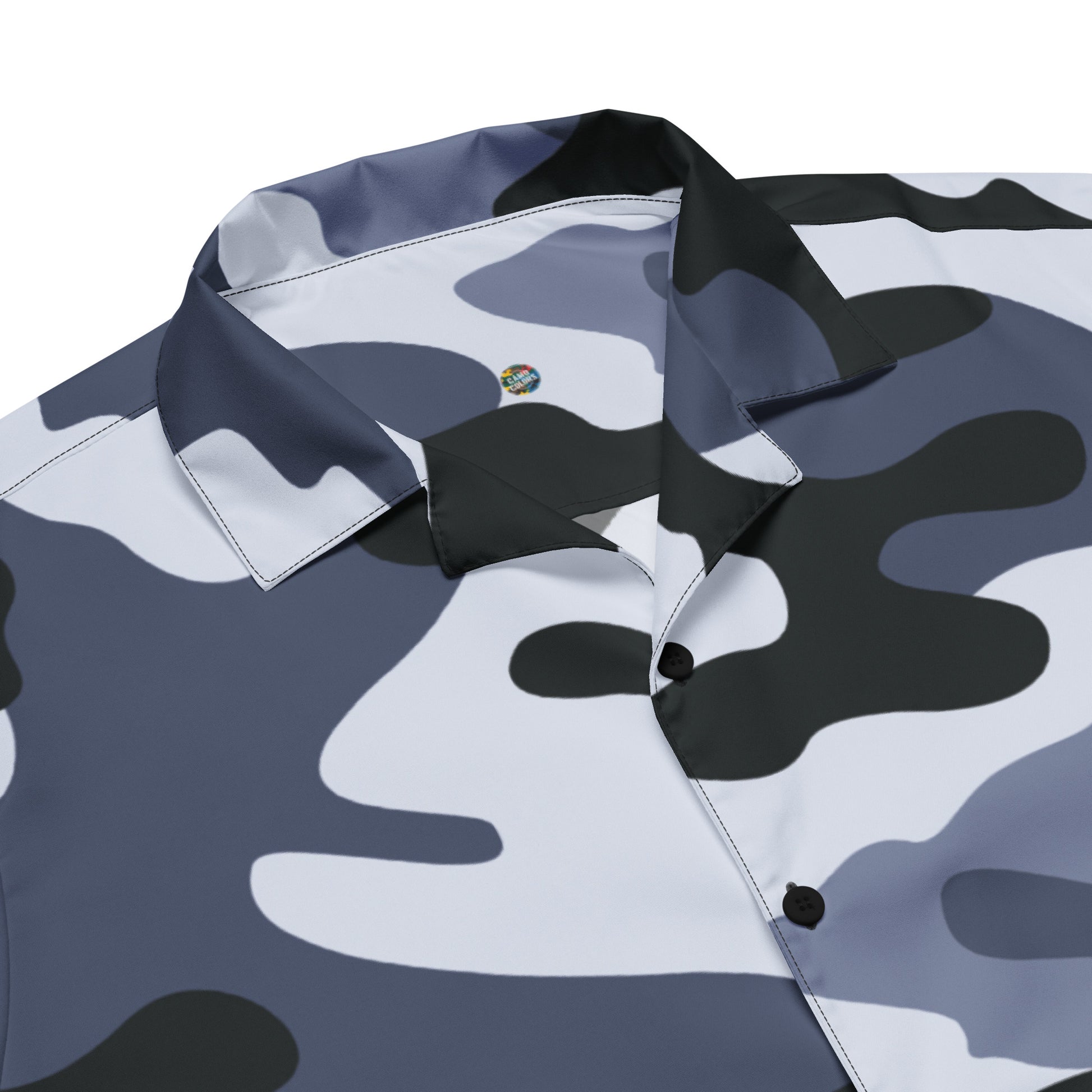 Camo Button Up Shirt | Light Blue Camouflage