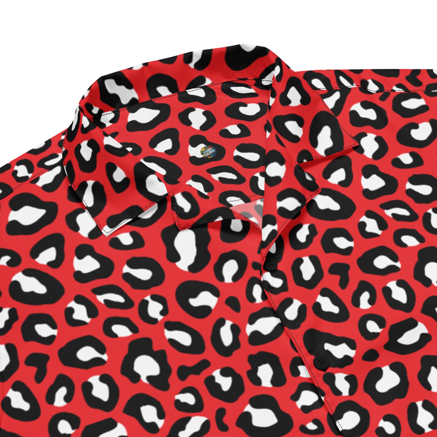 Leopard Button Up Shirt | OVERSIZED FIT | Red, Black & White