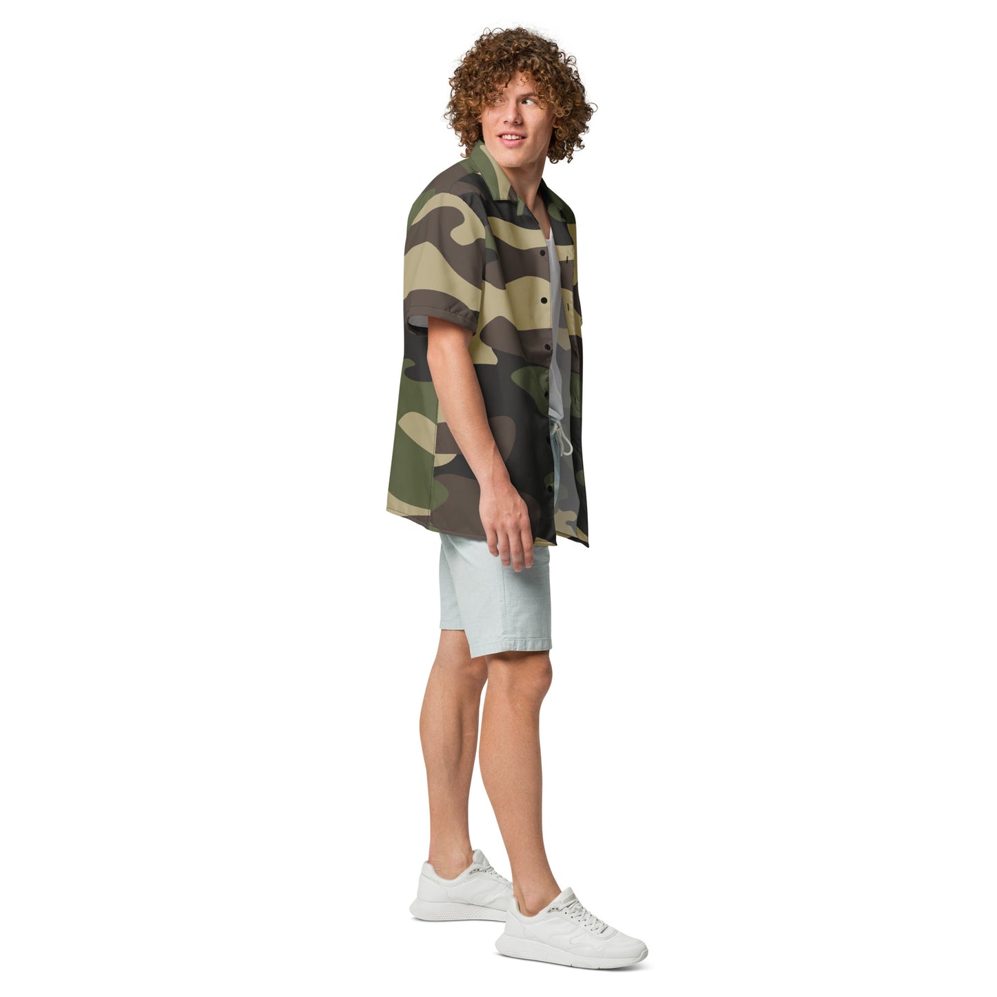 Camo Button Up Shirt | Classic Green Camouflage