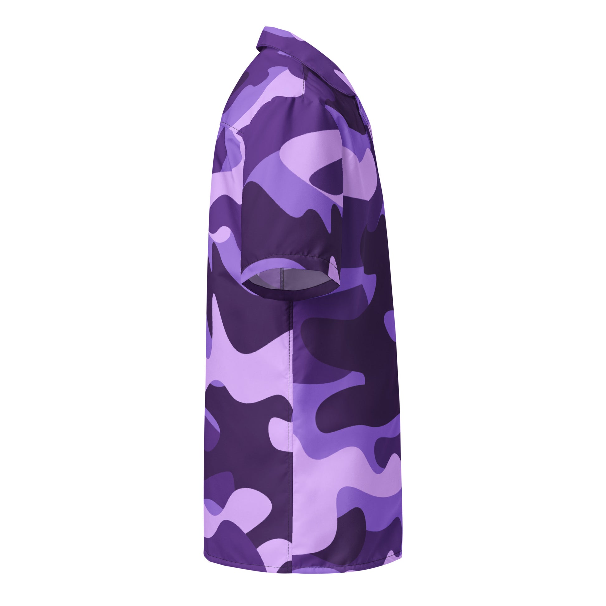 Camo Button Up Shirt | Purple, Blue & Mauve Camouflage