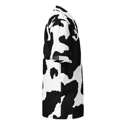 Camo Button Up Shirt | Black & White Cow Print