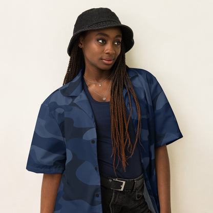 Camo Button Up Shirt | Deep Blue Camouflage