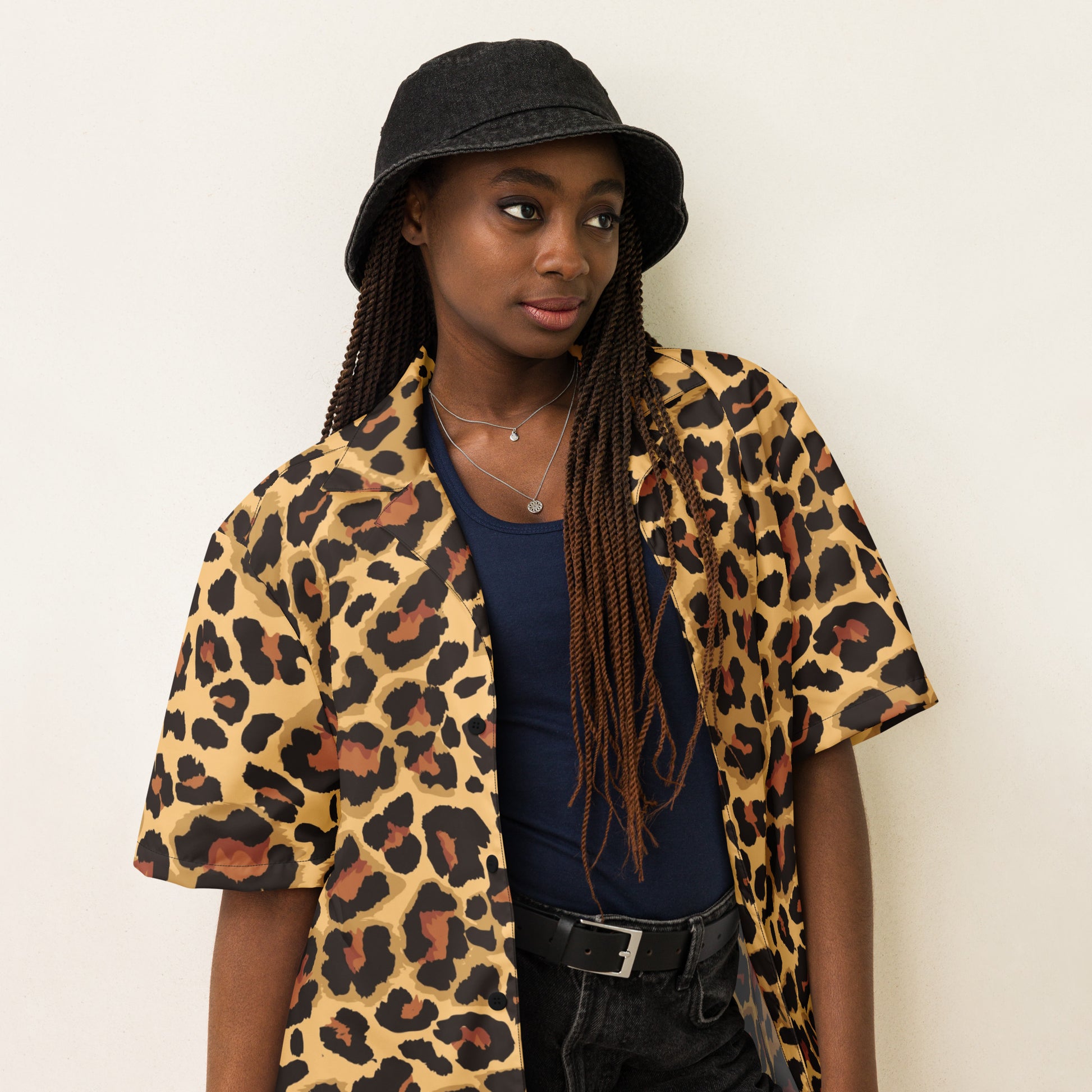 Leopard Button Up Shirt | OVERSIZED FIT | Brown & Black