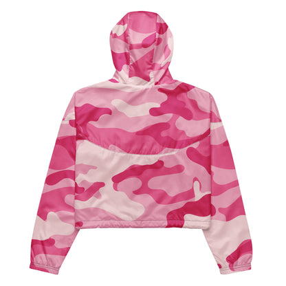 Cropped Windbreaker For Women | Lavender Pink Camouflage