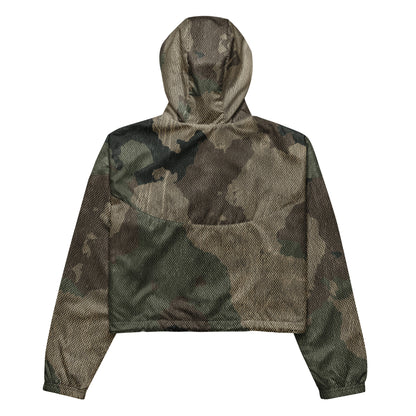 Cropped Windbreaker For Women | Dirty Old Brown Camouflage