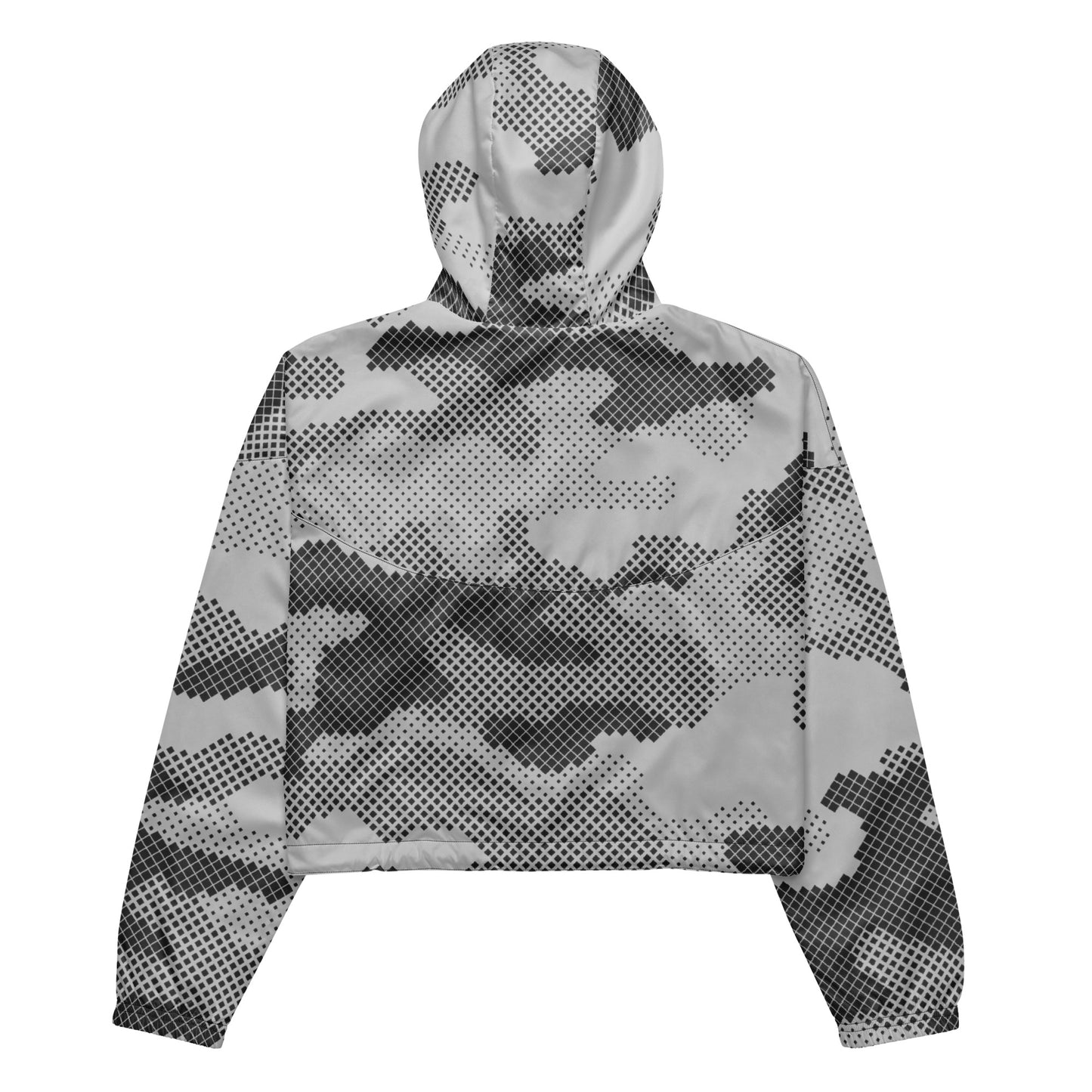 Cropped Windbreaker For Women | Black & White Camouflage