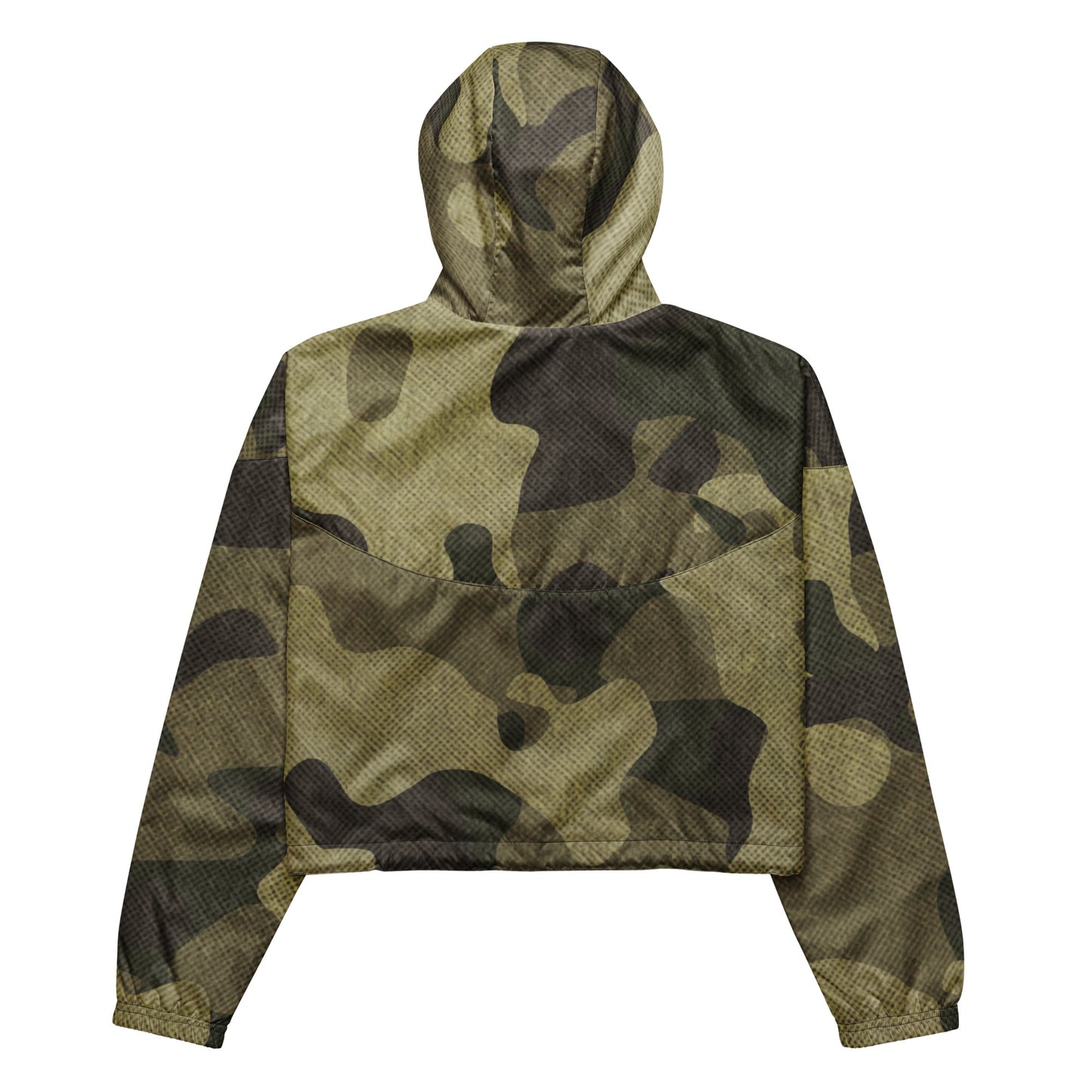 Cropped Windbreaker | Green Fabric Camouflage