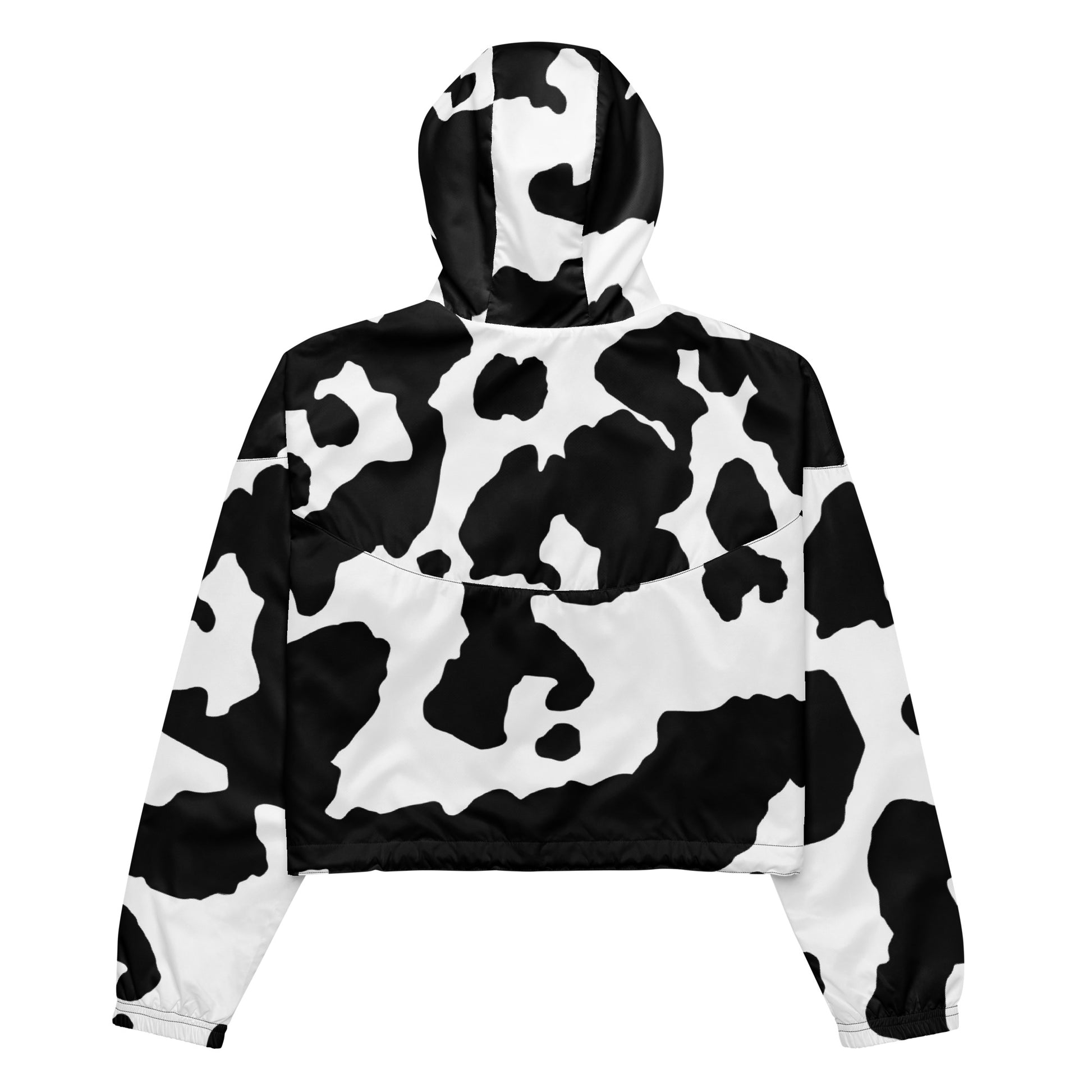 Cropped Windbreaker | Black & White Cow Skin