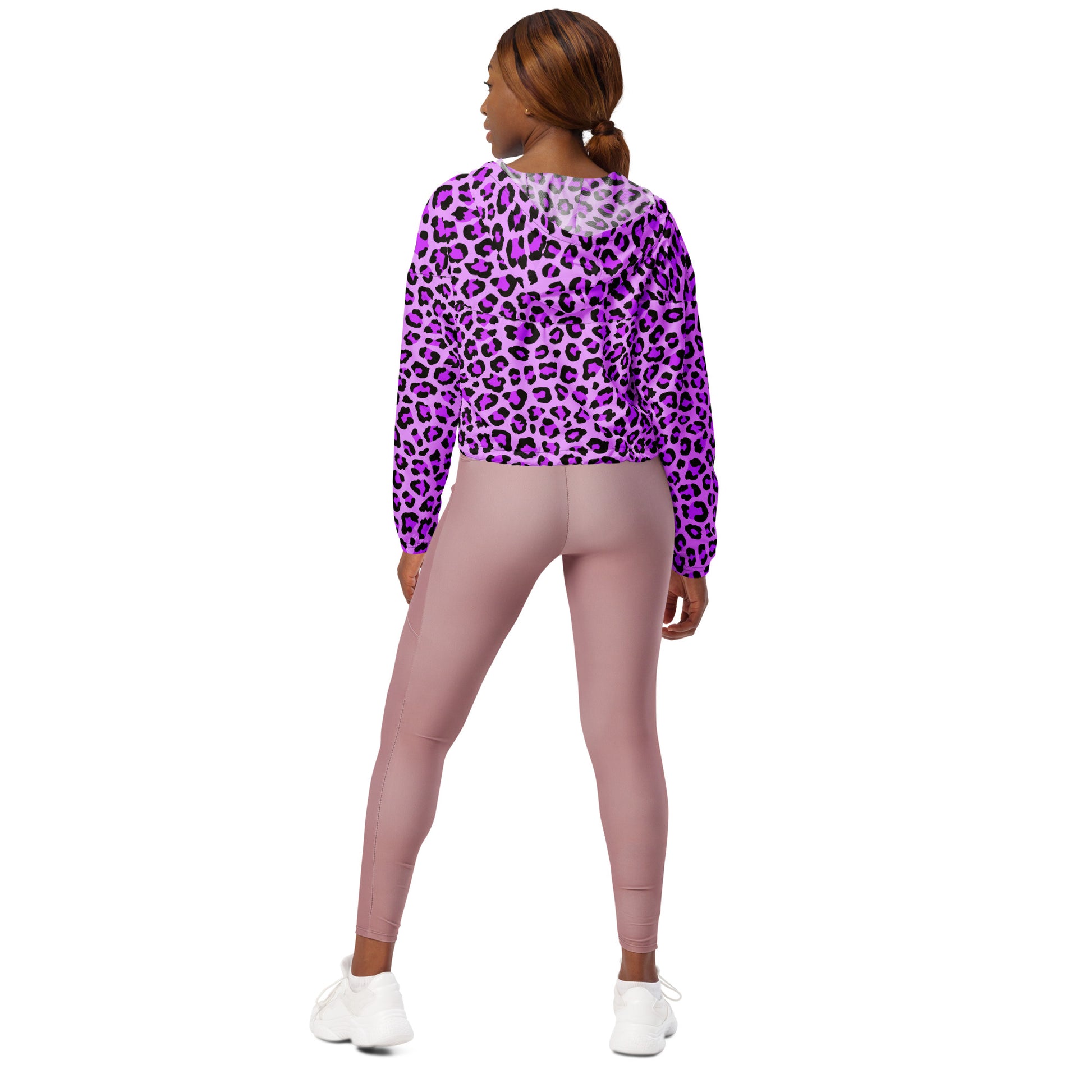 Women's Windbreaker | Purple, Blue and Black Leopard