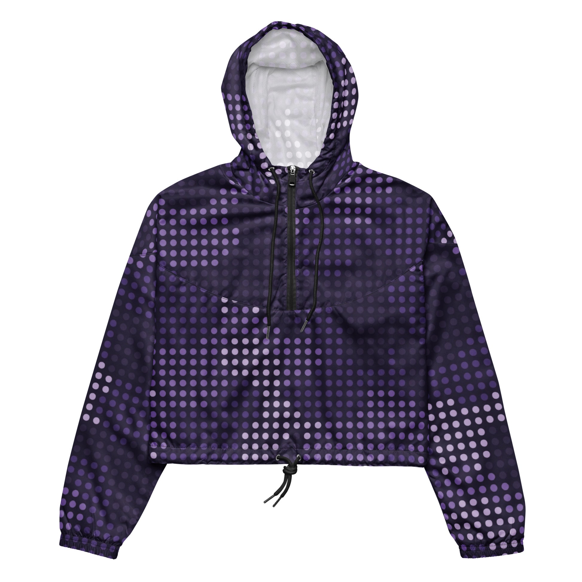 Cropped Windbreaker For Women | Blue Led Screen Camouflage