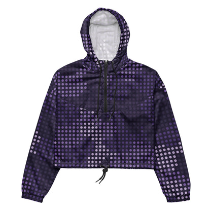 Cropped Windbreaker For Women | Blue Led Screen Camouflage