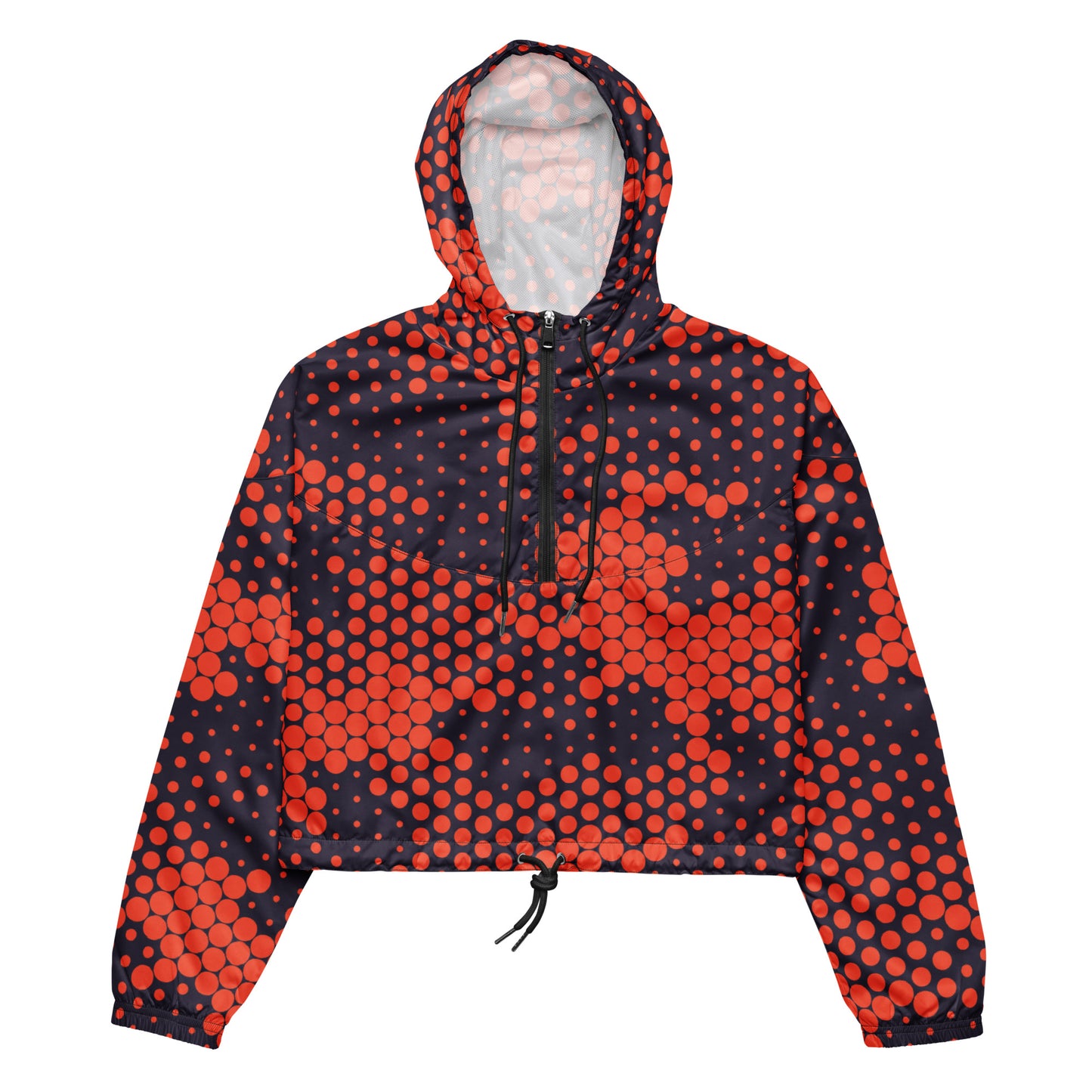 Cropped Windbreaker For Women | Orange & Blue Digital Camouflage