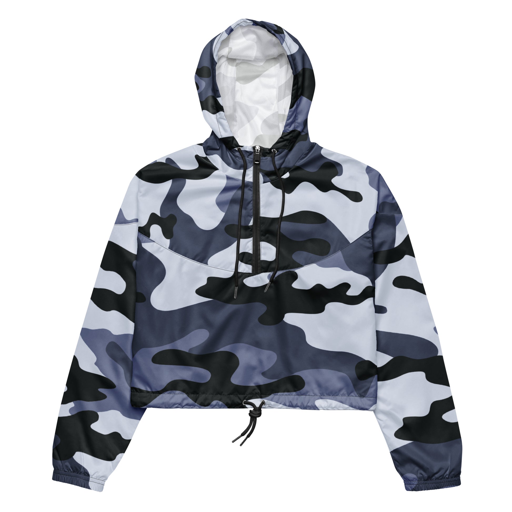 Cropped Windbreaker For Women | Light Blue Camouflage