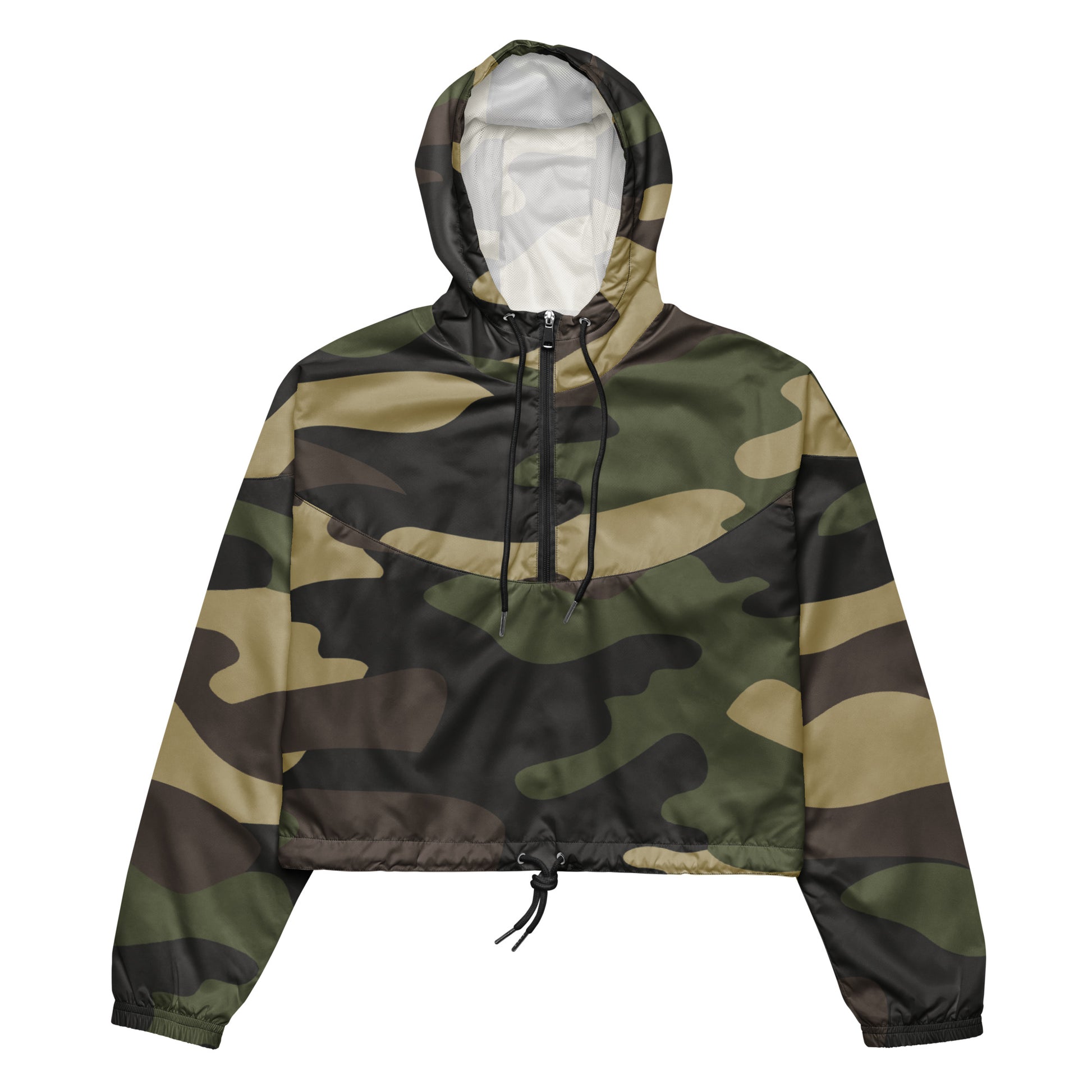 Cropped Windbreaker For Women | Classic Green Camouflage