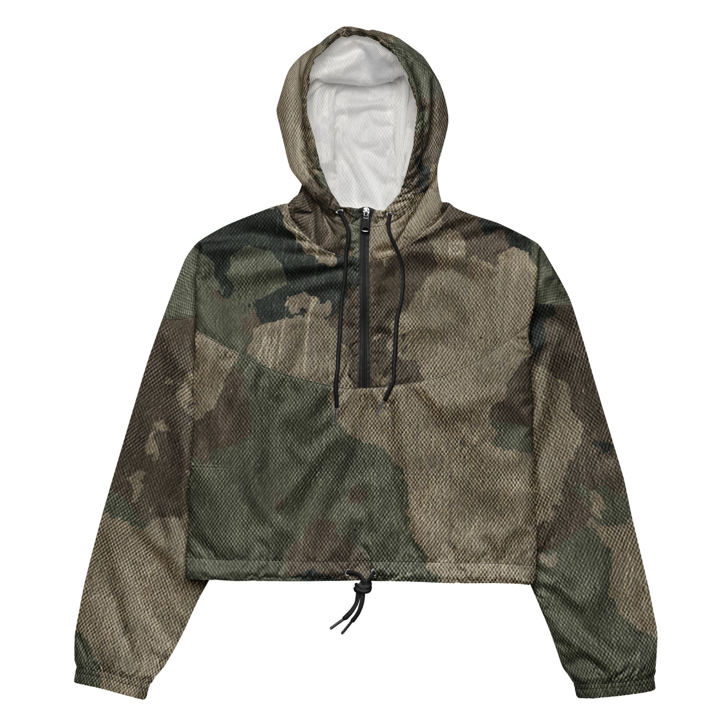 Cropped Windbreaker For Women | Dirty Old Brown Camouflage