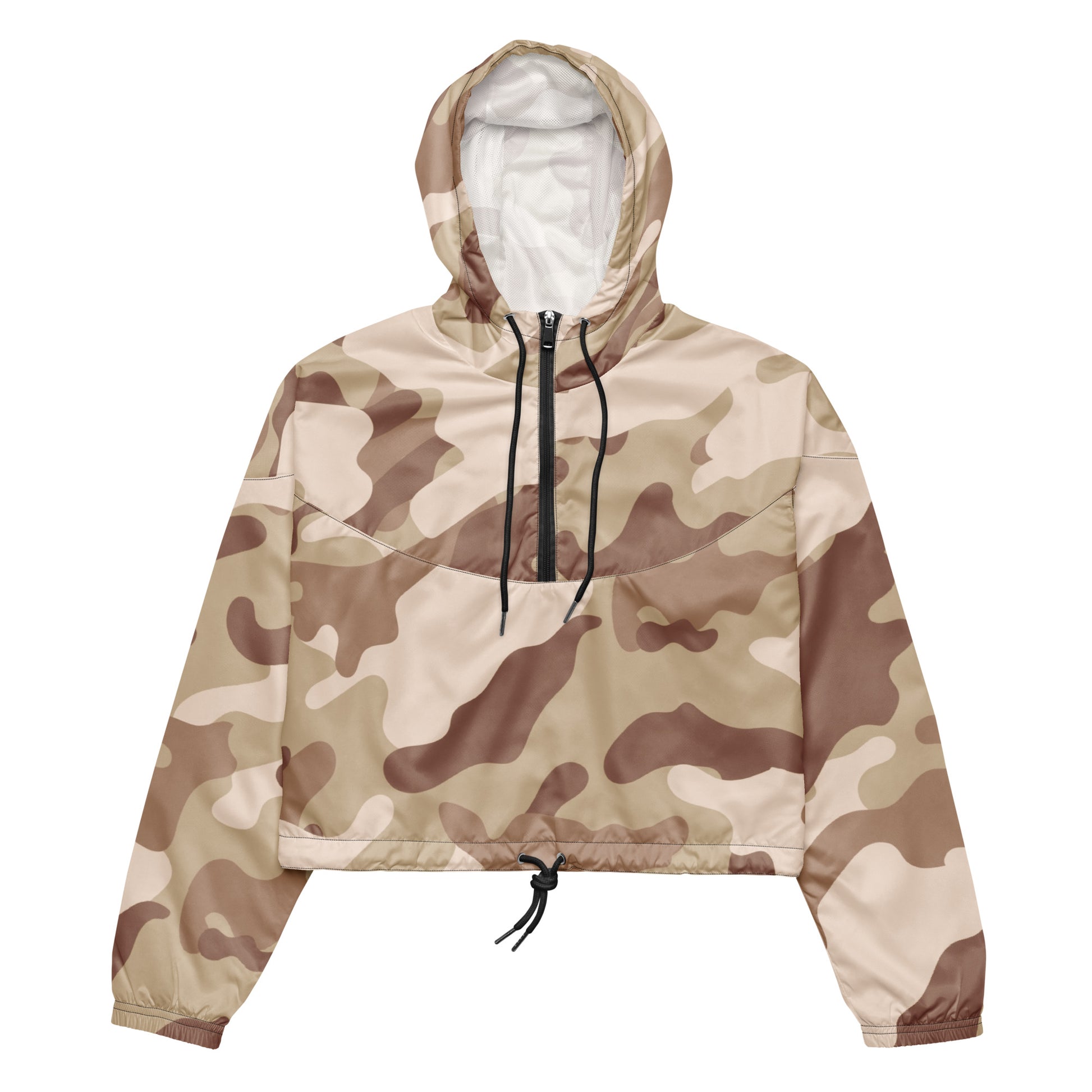 Cropped Windbreaker For Women | Desert Brown Camouflage