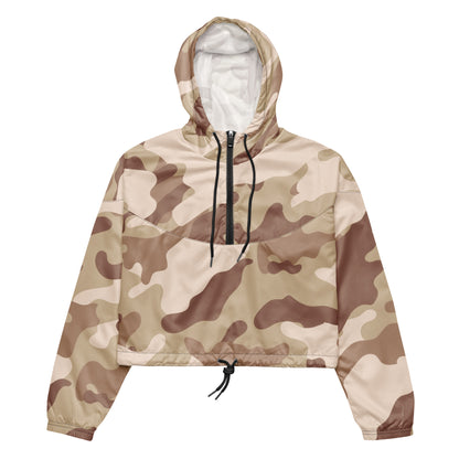 Cropped Windbreaker For Women | Desert Brown Camouflage