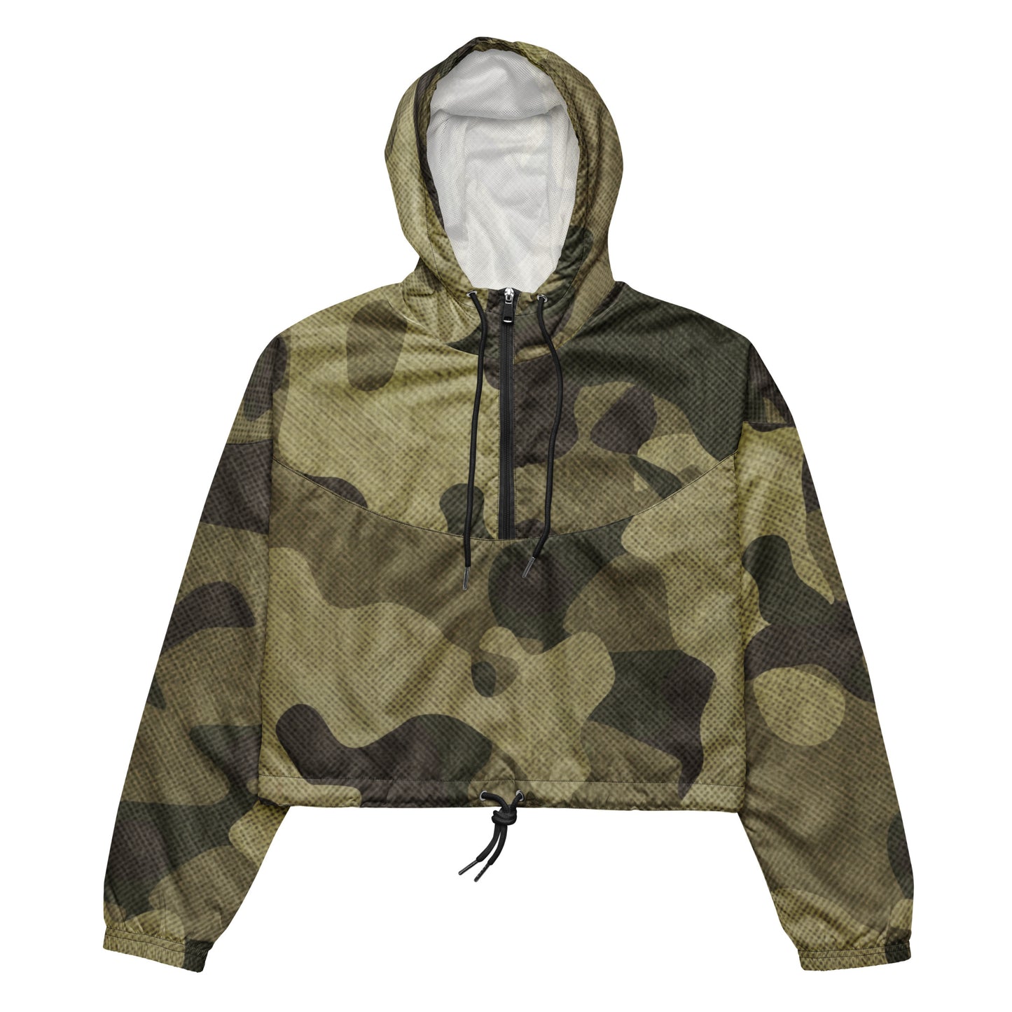 Cropped Windbreaker | Green Fabric Camouflage