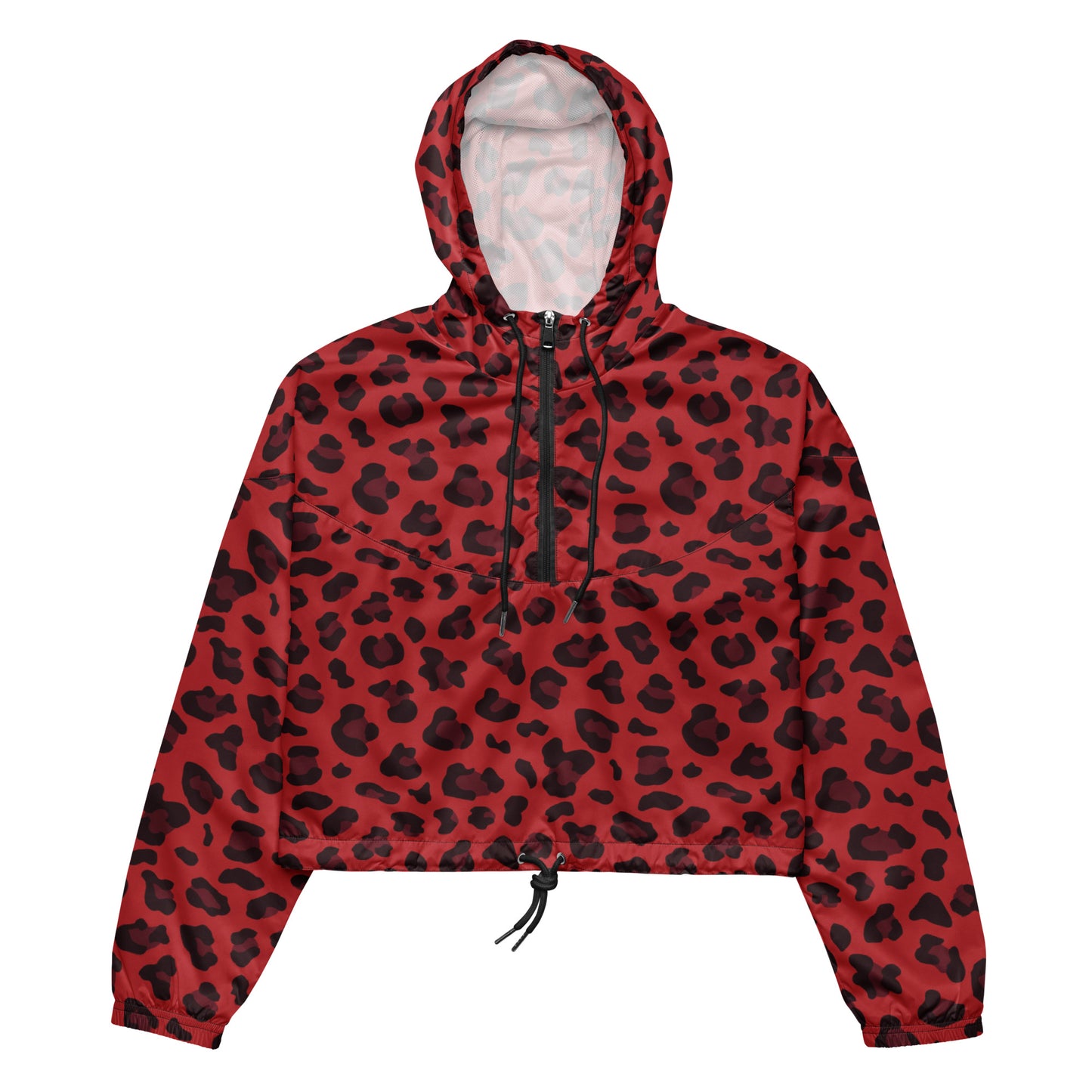 Women's Windbreaker | Red and Black Leopard Pattern