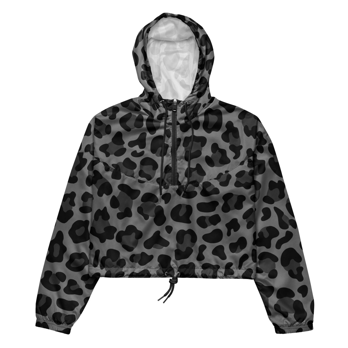 Women's Windbreaker | Gray and Black Leopard