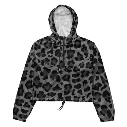 Women's Windbreaker | Gray and Black Leopard