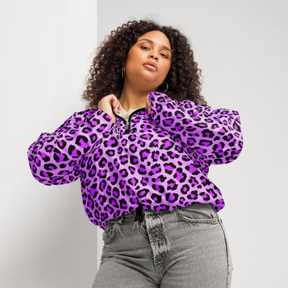 Women's Windbreaker | Purple, Blue and Black Leopard