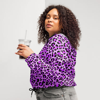 Women's Windbreaker | Purple, Blue and Black Leopard