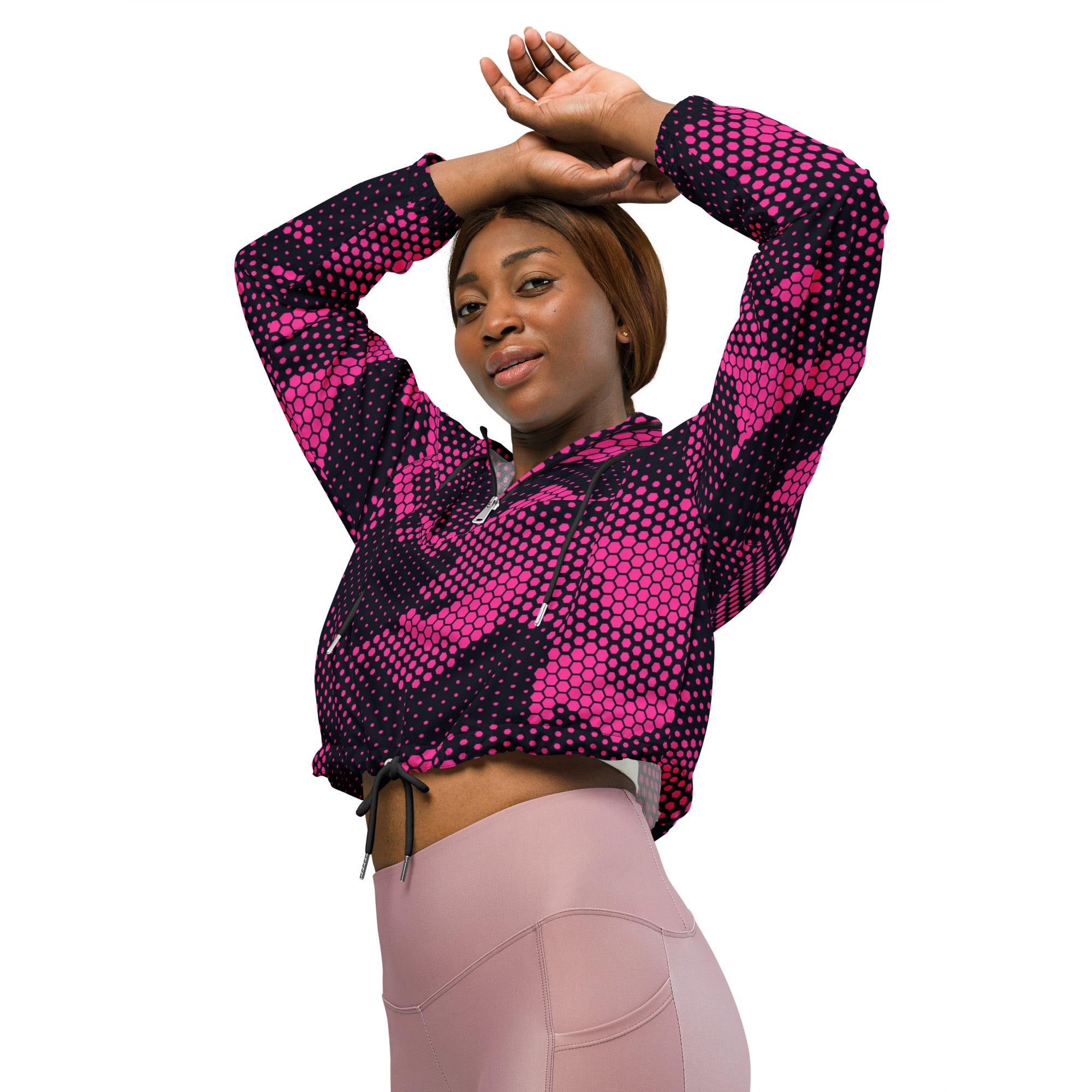 Cropped Windbreaker Pink Digital Camouflage